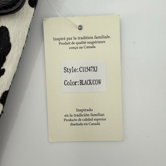 SevenDays Cow Print Haircalf Crossbody Shoulder Bag Black White Chain Strap Y2k - Picture 6 of 9